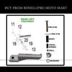 Footrest rear left for Benelli TNT 150i